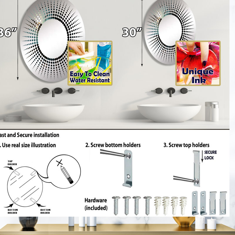 Miroir d'appoint Sapphire Solitude Palm Serenity, 35,4 po x 23,6 po