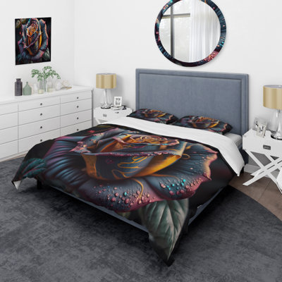 Ensemble de housse de couette Colorful Rose I - Floral Rose