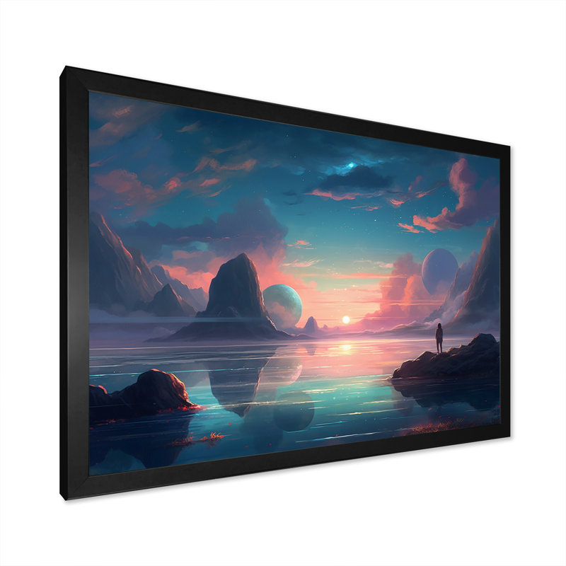 «Coastal Horizon II», reproduction sur toile, Cadre photo noir, H 12 po x l 20 po x P 1 po