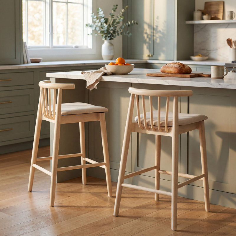Counter Stool, White Natural
