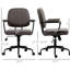 Chaise de bureau à domicile avec roulettes pivotantes, hauteur réglable et fonction d'inclinaison, microfibre, brun pour fauteuil confortable de longue durée, chiffon en microfibre, 17,75 po - 20,75 po, travail décontracté