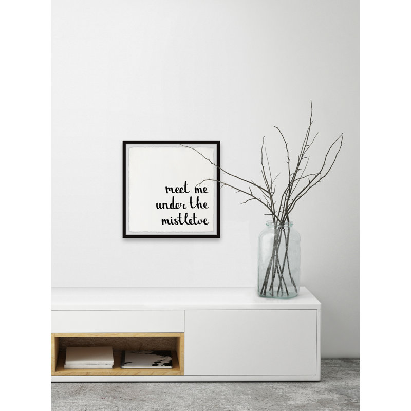 Under The Mistletoe - Single Picture Frame Print, 30cm H x 30cm W x 3.81cm D