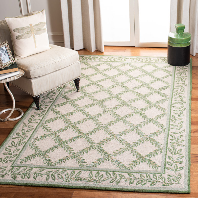 Tapis géométrique en laine crocheté à la main Jonsson, Rectangle 2 pi 6 po x 4 pi