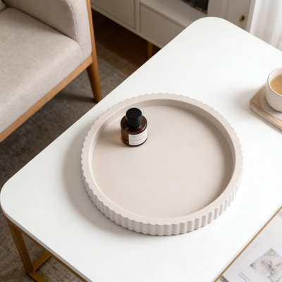 Plateau décoratif pour table basse, plateau rond en bois pour la décoration intérieure, organisateur pour bougie, parfum, meuble-lavabo, comptoir de cuisine et présentoir de table
