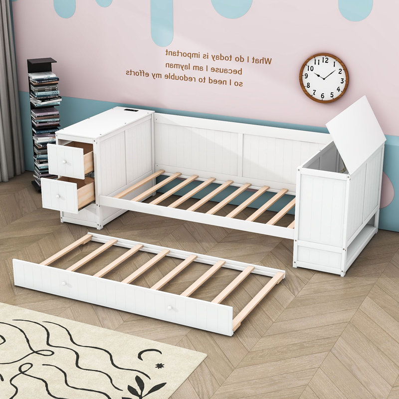 Azaree Twin Daybed with Trundle, White