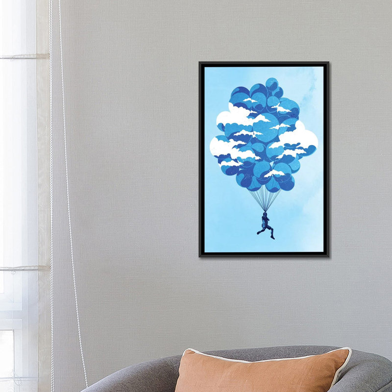 «Up in the Air», impression sur toile, H 26 po x l 18 po x P 1,5 po, Toile encadrée noire, Pas de tapis