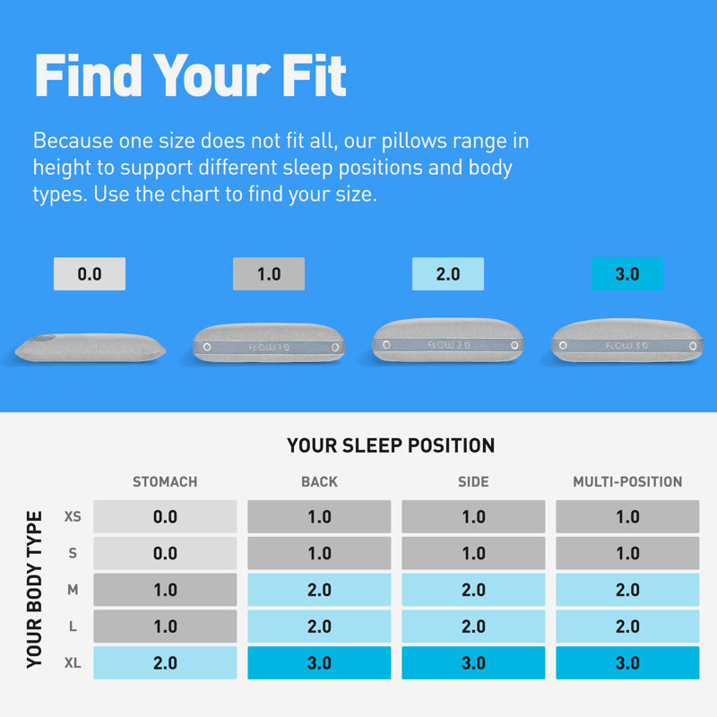 Gray and Blue Memory Foam Performance Pillow with Washable Cover