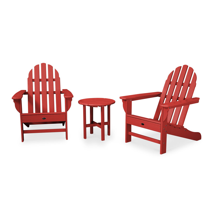 Ensemble Adirondack POLYWOOD 3 pièces Cape Cod, Rouge coucher de soleil