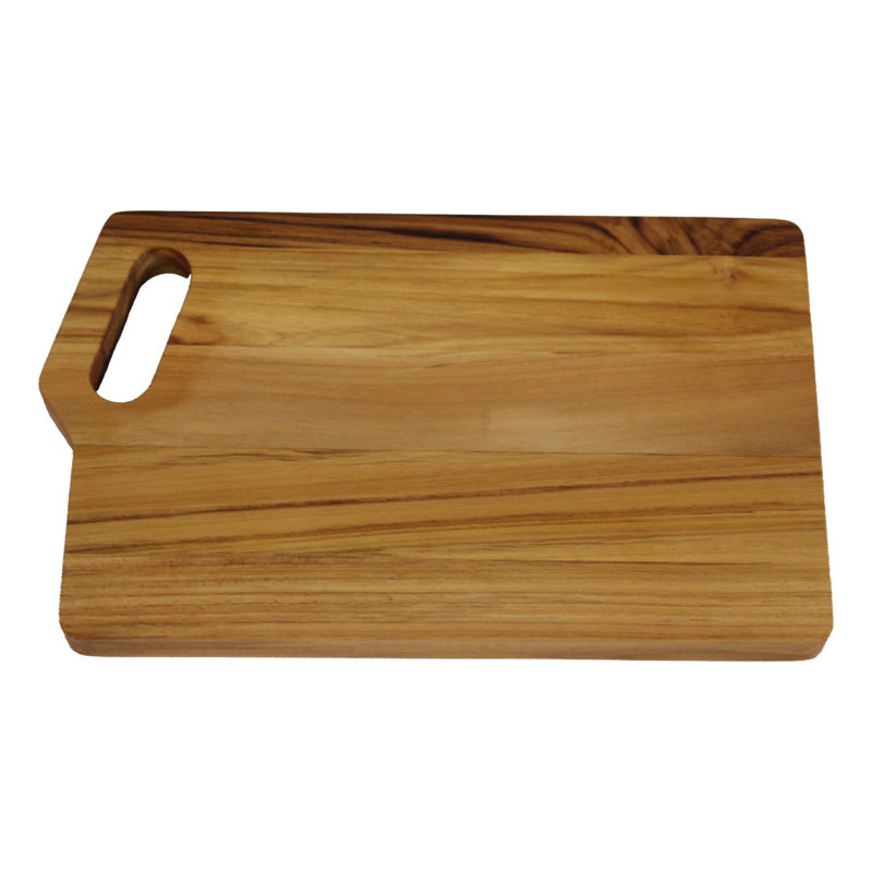 Planche à découper personnalisée en teck de 10 po x 6 po avec rainure et poignée, certifié FSC, petite planche de cuisine pour la cuisine