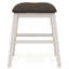 Set Of 2Pc Counter Height Stool Off White Dark Gray Finish Transitional Style Padded Fabric Seat Padded Fabric Contoured Seat(Only Dining Chairs)