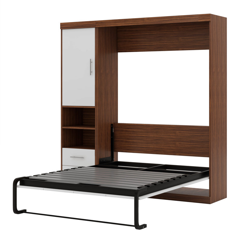 Lit escamotable double pleine grandeur avec armoire