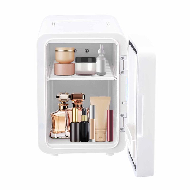 Mini réfrigérateur personnel avec miroir lumineux 9 canettes Frigidaire, mini glacière 6 litres, blanc