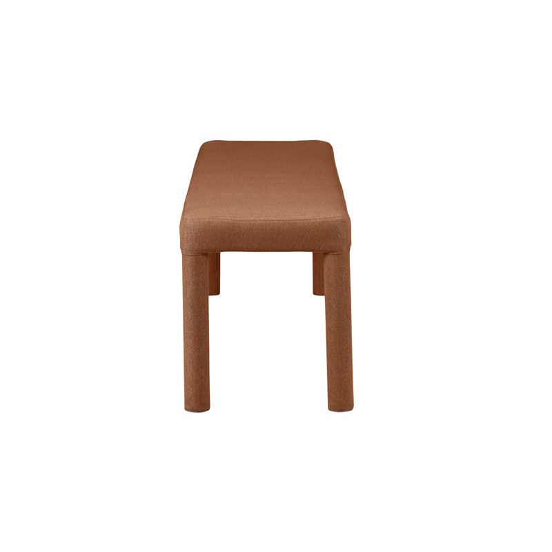 Dotty Upholstered Dining Bench, Rust Basketweave