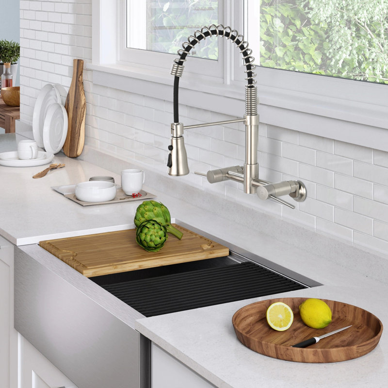 SMARTLET Pull Down Kitchen Faucet, Brushed Nickel
