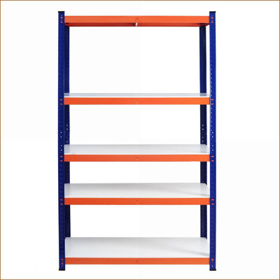 Tablettes de rangement pour garage robustes à 5 niveaux | H 71 po x l 35,4 po x P 15,87 po | Fer | Bleu marine