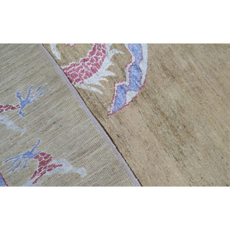 Kotanabad Wool Area Rug in Taupe/Pink/Light Blue