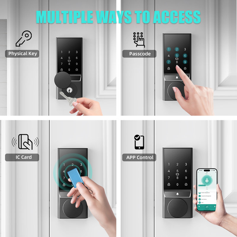 Smart Lock fingerprint with Smartkey Security, Satin Nickel