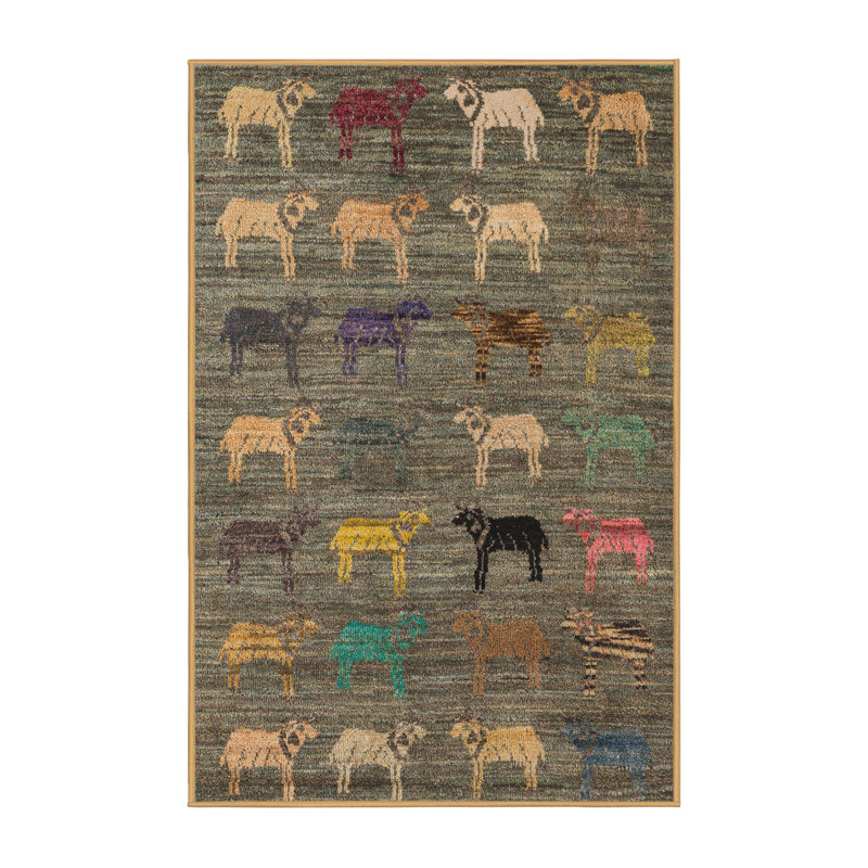 Tapis abstrait moderne 5225, Rectangle de 2 pi x 3 pi