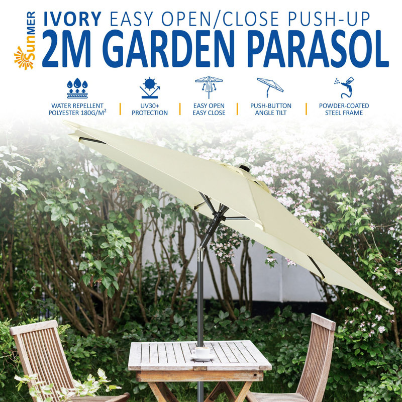 Ardel 205cm Parasol, Ivory