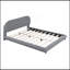 Lit plateforme tapissier grand en molleton Teddy avec tissu épais, structure solide et design élégant en forme de courbe, gris