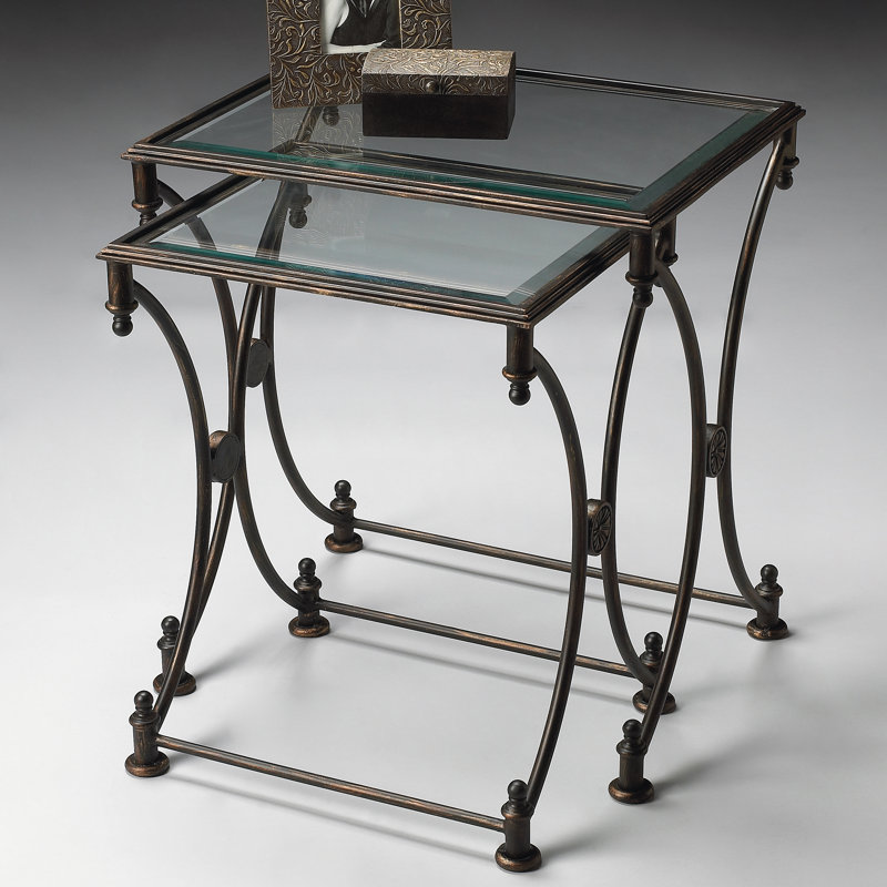Beverly Antique Nesting Tables, Antique Bronze