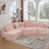 Tissu velours rose sélectionné