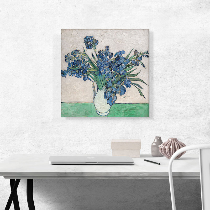 «Irises in White Pitcher 1890» par Vincent Van Gogh, reproduction d'art sur toile tendue, H 18 po x l 18 po x P 0,75 po