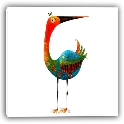Art mural toile fantaisiste grue fantaisiste