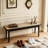 Modern Solid Oak Wood Dining Bench with Rattan-111209774