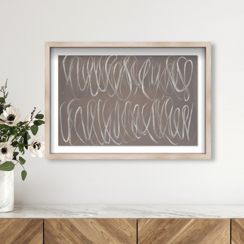 Oliver Gal Coastal Mirage I Abstract - Luxury Shadowbox Framed Wall Art, 18" H x 26" W, Cream