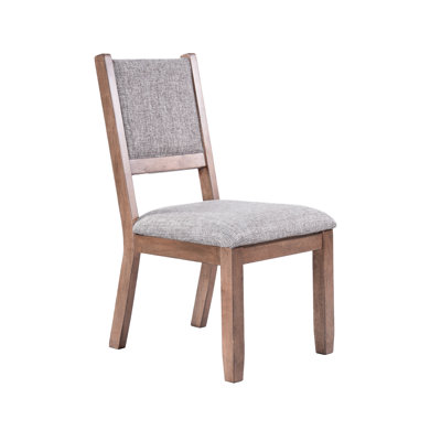 Upholstered Dining Chair with Wooden Frame in Solid Wood Finish
