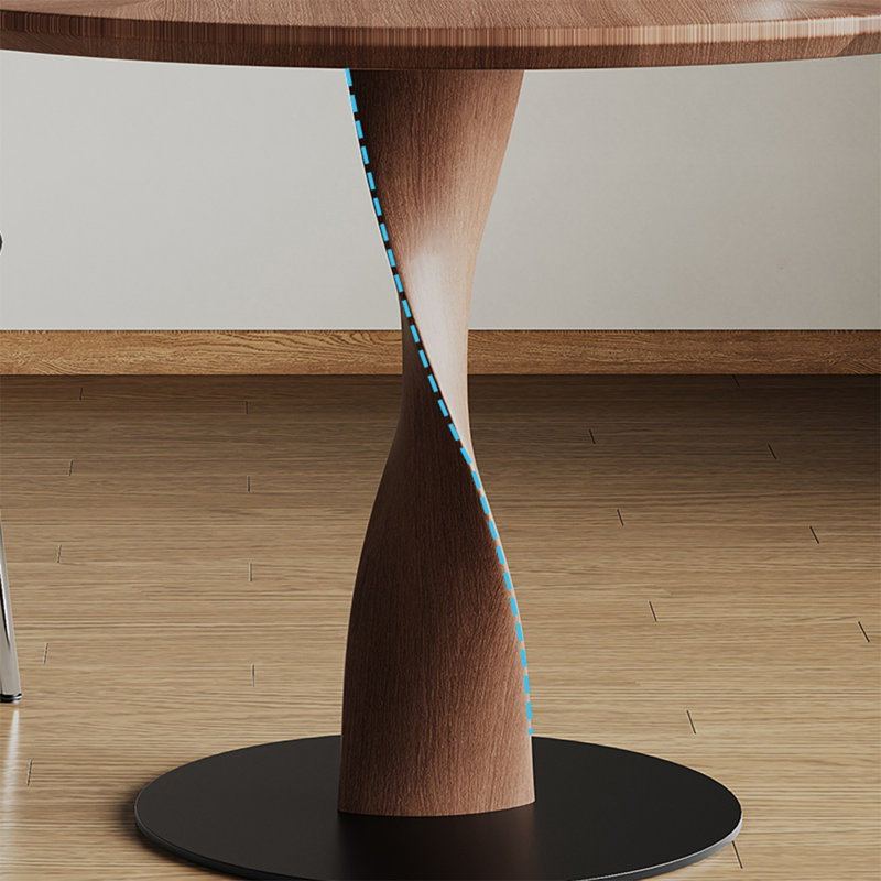 Nut-brown Round Solid Wood Dining table, 29.53"H x 39.37"L x 39.37"W