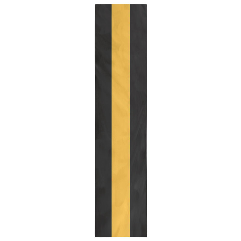 Los Angeles LA Basketball Table Runner, 90" L x 16" W, Black/Gold/Black, Poly Twill