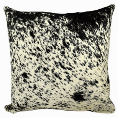 Animal Print Leather/Suede Reversible Throw Pillow