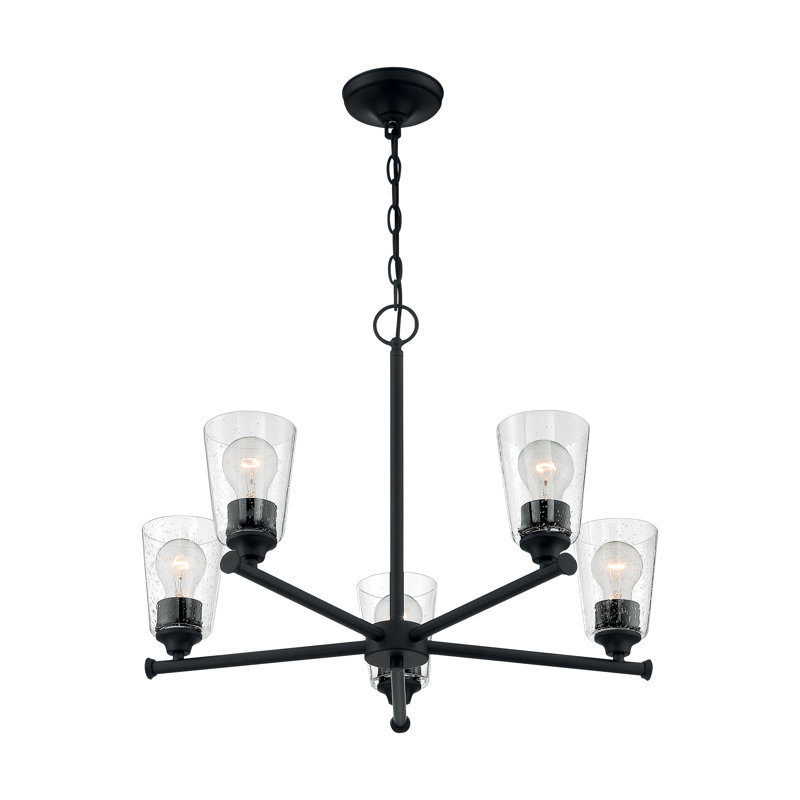 Weccacoe 5 - Light Dimmable Sputnik Sphere Chandelier, Matte Black