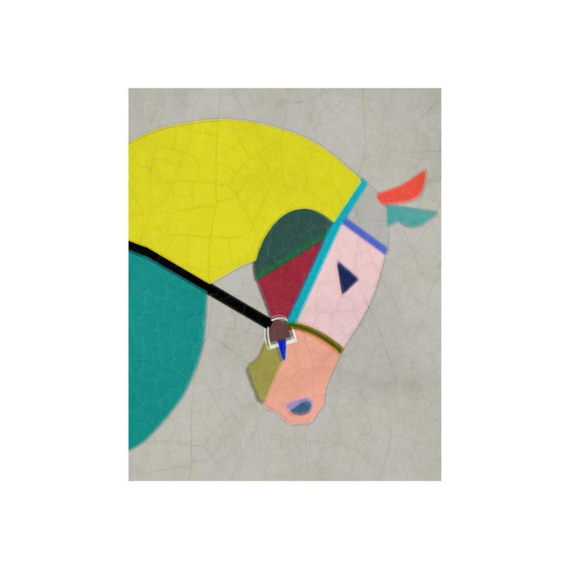 Neo Stallion Print by Emma Brooks, 30" H x 24" W x 1.5" D, Glass Coat