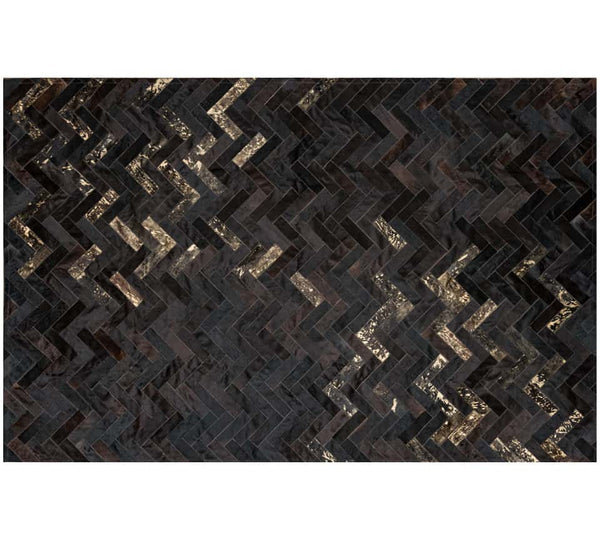 Estrella Cowhide Geometric Area Rug, Rectangle 9' x 12'