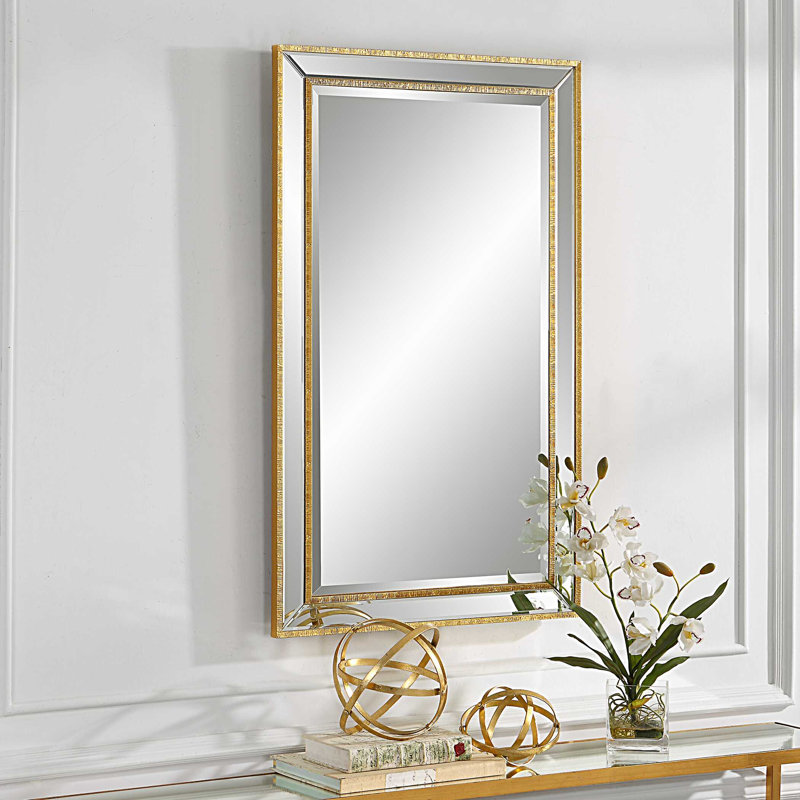 Middlesbrough Rectangle Wall Mirror, Golden/Silver