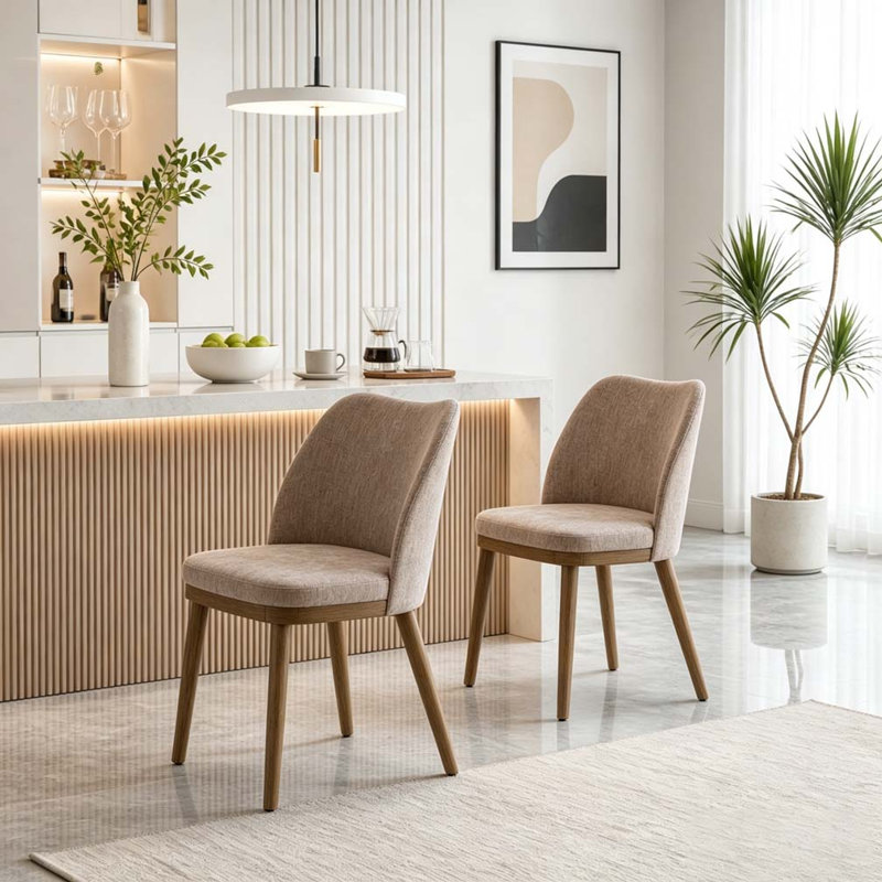 Ensemble de chaises de salle à manger, Crème abricot
