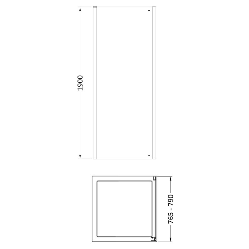 nuie Lucie 800mm Brushed Brass Side Panel