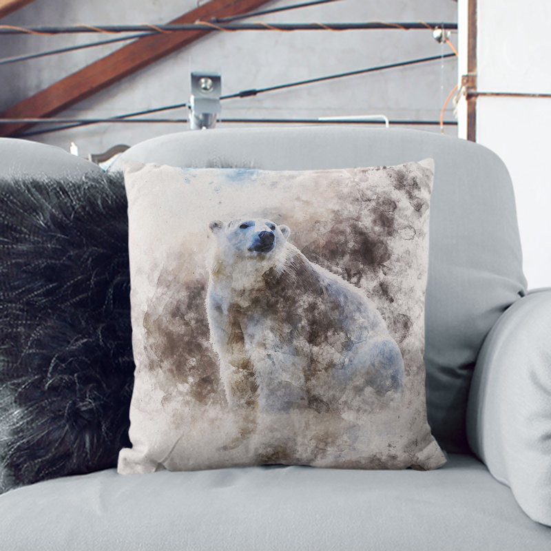 Square Throw Cushion, 40cm H x 40cm W x 15cm D, White