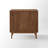 31.5"W Solid Wood Mid-Century Modern Rectangle Brown Accent Cabinets with Drawers and Fluted Glass Door-443543996
