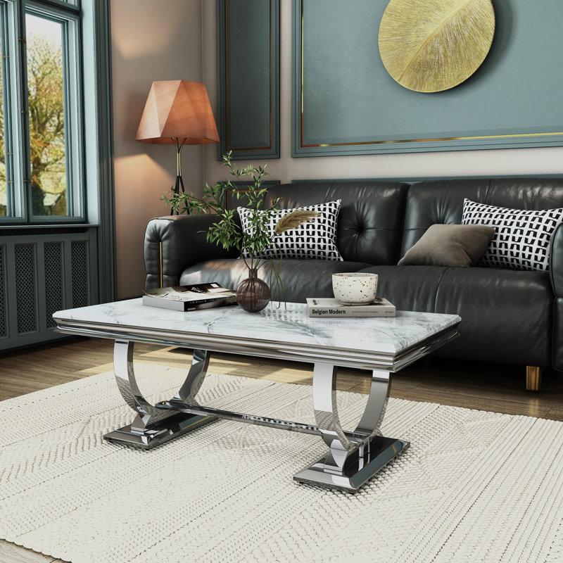 Ensemble de table de salon 3 pièces, Gris, Argent