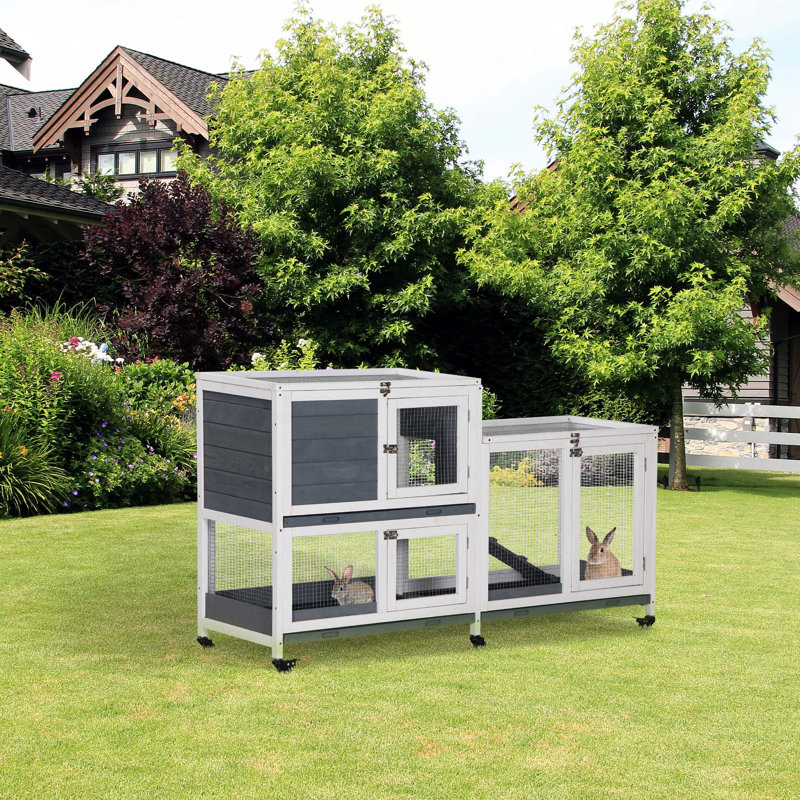 Cage pour animaux grise en bois gris