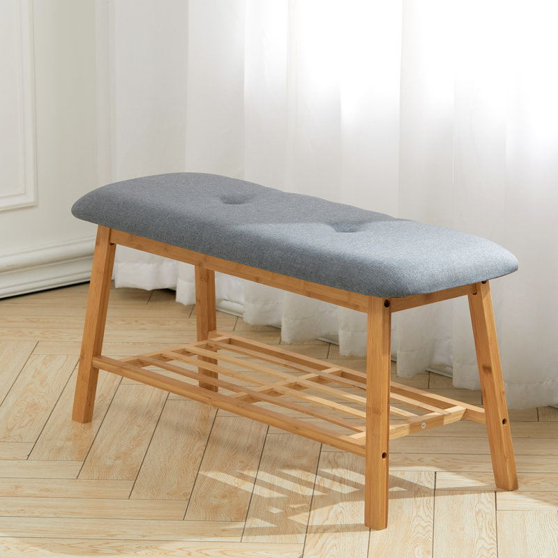 Linen Upholstered Storage Bench