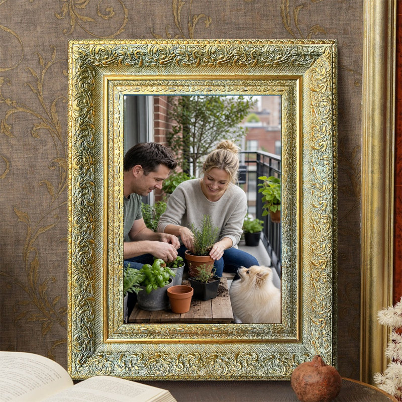 Cadre antique poli 1PC pour présentation de photos et d'anniversaires 8 po x 10 po, Antique Gold, 1, 8" W x 10" H