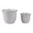 Planter Pots Stoneware And Ceramic Scalloped Edge Indoor Outdoor Home Garden Use Set Of 2 - 10", 7" Ivory
