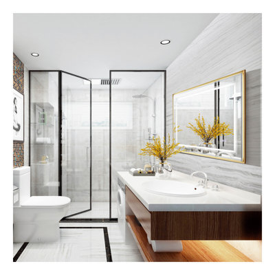 40*30inch LED Bathroom  Beveled Mirror,3000-6000K Gradient Front and Backlit LED Mirror for Bathroom,3Colors Dimmable,IP54 Enhanced Anti-Fog,Hanging Plates Wall Mount Lighted Mirror.(Beveled mirror)