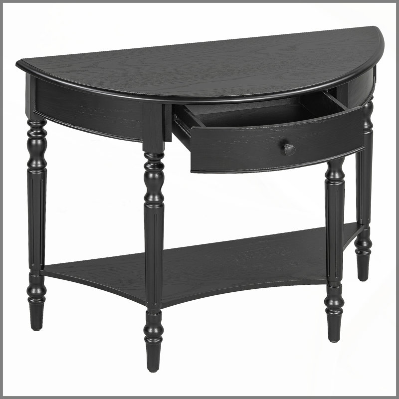 Console de style campagnard avec tiroir et tablette Farmhouse, Black, Black, Black