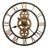 Crosby Modern & Contemporary Oversized Wall Clock, Iron Frame with Exposed Decorative Gears and Antique Brass-Finished Roman Numerals